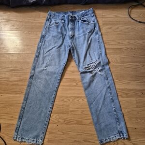 Men's Distressed Blue Jeans